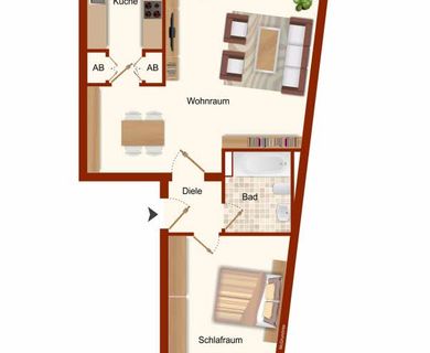 Windberg! 2 Raum ETW / Dachterrasse /TG-Platz